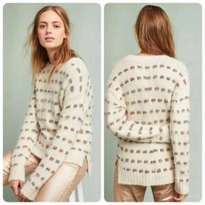 {Anthropologie} Moth Metallic Check Sweater